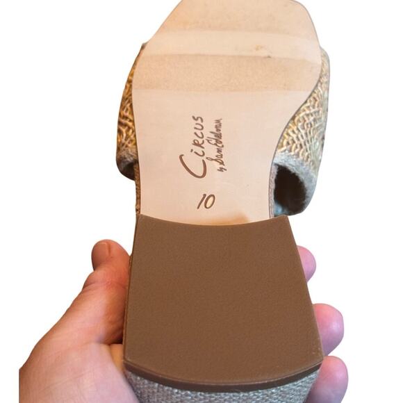 Circus NY Sunflower Embellished Raffia Slide Sandals - Picture 5 of 10